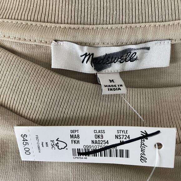 Madewell Mens The Vintage Tee Medium Tan Khaki Beige NS724 Casual Everyday Basic - Picture 2 of 8